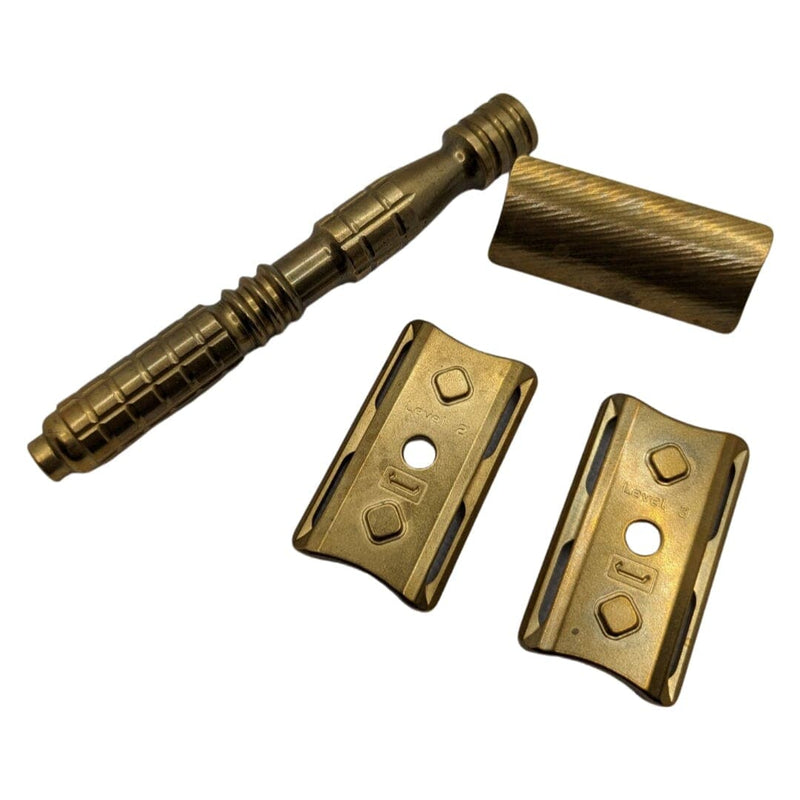 Tornado Brass Safety Razor with Level 2 and 3 Plates - by Charcoal Goods (Pre-Owned) Safety Razor Murphy & McNeil Pre-Owned Shaving 