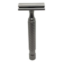 Matte Finish Stainless Steel Safety Razor (0.95) with Barber Pole Handle - by Timeless Razors (Pre-Owned) Safety Razor Murphy & McNeil Pre-Owned Shaving 