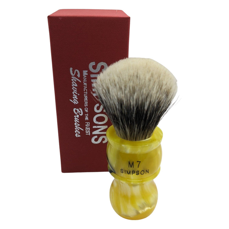 LE M7 Medallion Yellow Shaving Brush (23mm Manchurian Badger) - by Simpsons (Pre-Owned) Shaving Brush Murphy & McNeil Pre-Owned Shaving 
