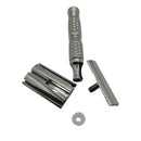 Polished Stainless Steel Safety Razor (0.95) with Dimpled Handle - by Timeless Razors (Pre-Owned) Safety Razor Murphy & McNeil Pre-Owned Shaving 
