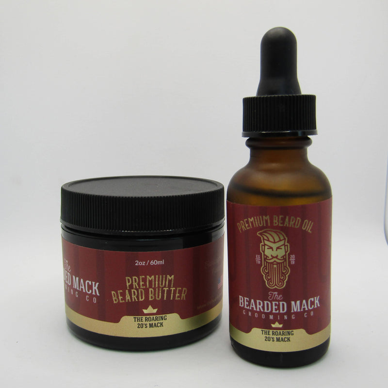The Roaring 20's Mack Beard Butter and Oil - by The Bearded Mack Grooming Co. (Pre-Owned) Beard Butter & Oil Bundle Murphy & McNeil Pre-Owned Shaving 