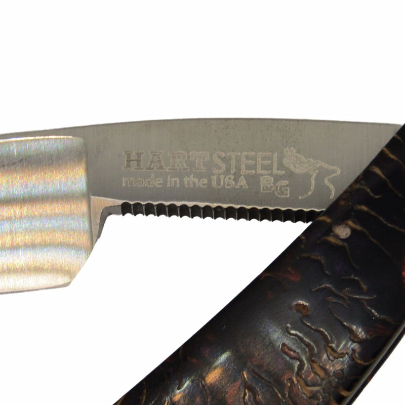 Hart Steel Straight Razor (6/8) with Custom Pine Cone Infused Scales (Pre-Owned) Straight Razor Murphy & McNeil Pre-Owned Shaving 