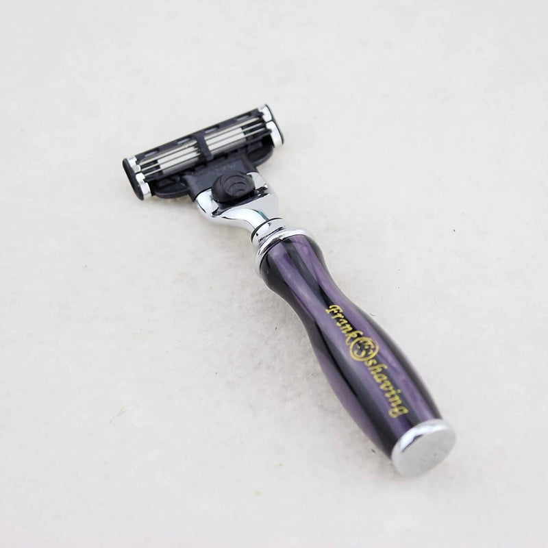 Frank shaving Manual Razor 3 Blade Razor with colorful acrylic handle Shaving Razor Cartridge Razor Frank Shaving Handmade 