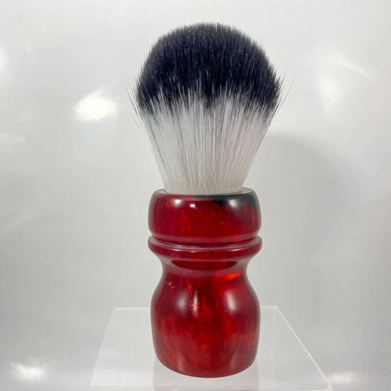 Custom Red Handled Shaving Brush 24mm with Synthetic Knot - by Oz Shaving Co (Pre-Owned) Shaving Brush Murphy & McNeil Pre-Owned Shaving 