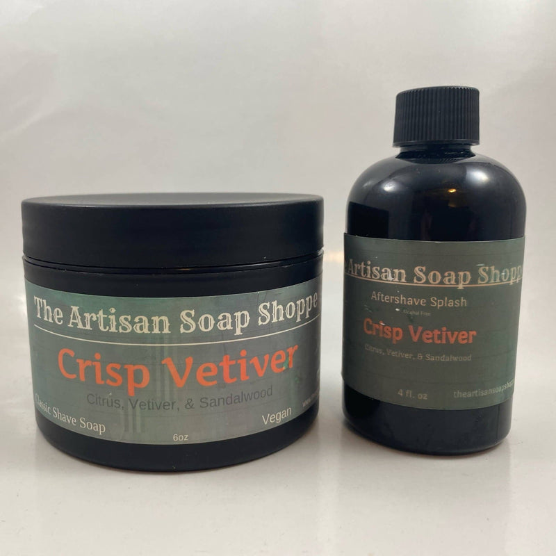Crisp Vetiver Shaving Soap and Splash - by The Artisan Soap Shoppe (Pre-Owned) Soap and Aftershave Bundle Murphy & McNeil Pre-Owned Shaving 