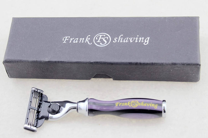 Frank shaving Manual Razor 3 Blade Razor with colorful acrylic handle Shaving Razor Cartridge Razor Frank Shaving Handmade 