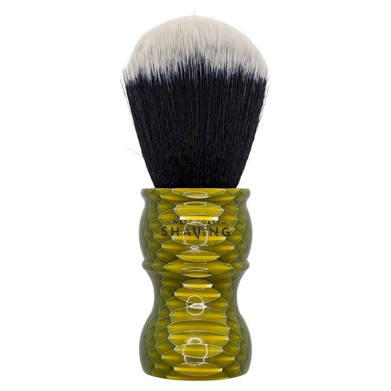 Green Honeycomb Synthetic Shaving Brush (26mm) - by West Coast Shaving (Pre-Owned) Shaving Brush Murphy & McNeil Pre-Owned Shaving 