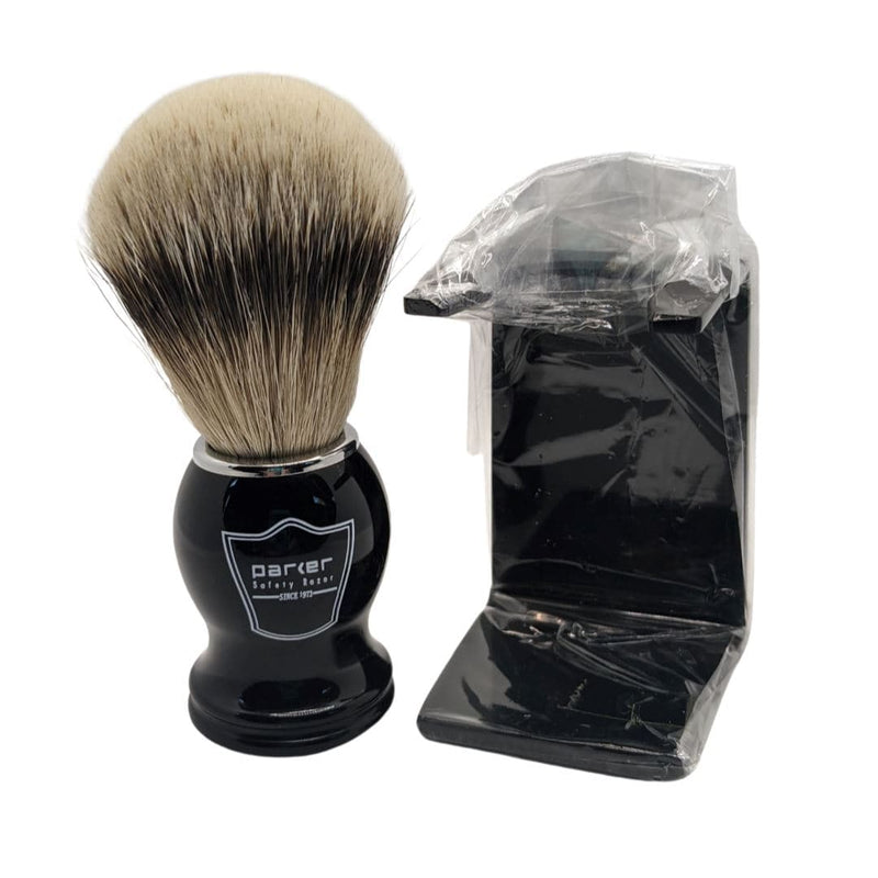 Silvertip Badger Shaving Brush and Stand (BHST) - by Parker (Pre-Owned) Shaving Brush Murphy & McNeil Pre-Owned Shaving 