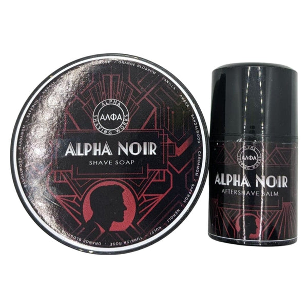 Alpha Noir Shaving Soap and Aftershave Balm - by Alpha Shaving/Wickham Soap Co. (Pre-Owned) Shaving Soap Murphy & McNeil Pre-Owned Shaving 