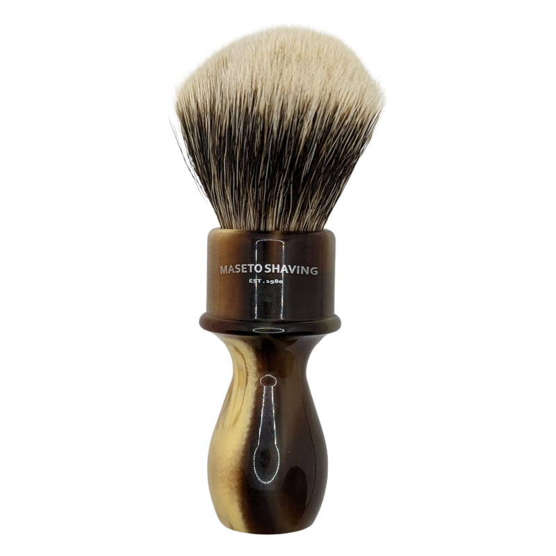 Almond 2-Band Badger Shaving Brush (24mm) - by Maseto Shaving (Pre-Owned) Shaving Brush Murphy & McNeil Pre-Owned Shaving 