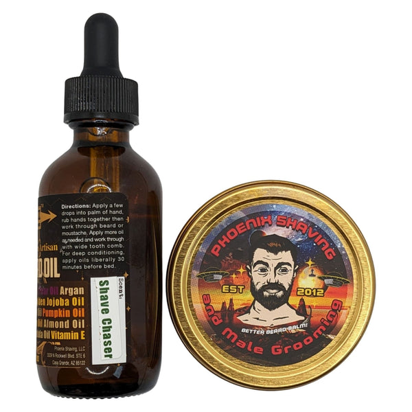 Shave Chaser Beard Oil and Balm - by Phoenix Artisan Accoutrements (Pre-Owned) Beard Butter & Oil Bundle Murphy & McNeil Pre-Owned Shaving 