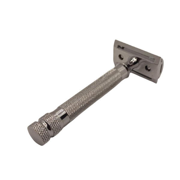 91R Heavyweight Textured Safety Razor (Chrome) - by Parker (Pre-Owned) Safety Razor Murphy & McNeil Pre-Owned Shaving 
