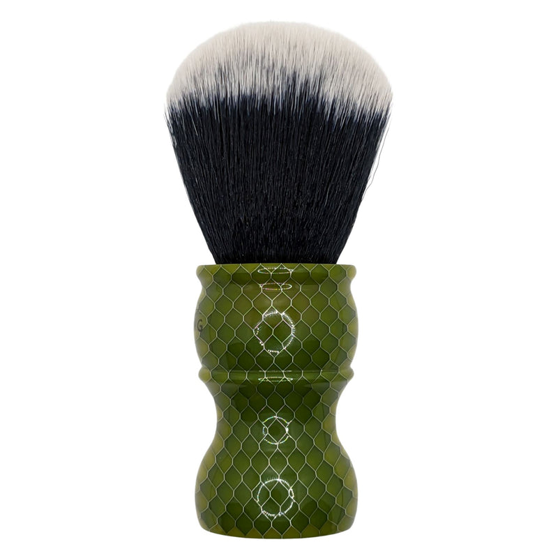 Green Honeycomb Synthetic Shaving Brush (26mm) - by West Coast Shaving (Pre-Owned) Shaving Brush Murphy & McNeil Pre-Owned Shaving 