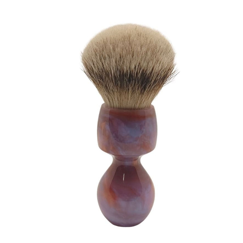 Blue/Pink Marble Handle Shaving Brush (24mm) - by Matthew Marting (Pre-Owned) Shaving Brush Murphy & McNeil Pre-Owned Shaving 