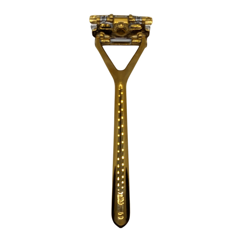 The Leaf Gold Razor and Stand with Aluminum Travel Case - by Leaf (Pre-Owned) Safety Razor Murphy & McNeil Pre-Owned Shaving 