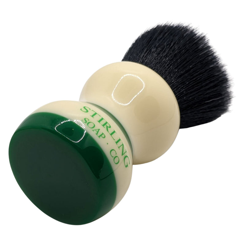 Green Striped Synthetic Shaving Brush (24mm) - by Stirling Soap Co (Pre-Owned) Shaving Brush Murphy & McNeil Pre-Owned Shaving 