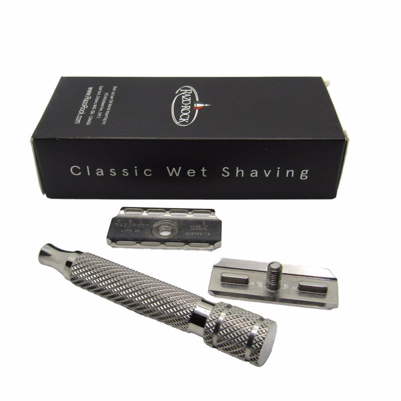 Lupo .95 Stainless Steel Safety Razor with Barber Handle - by Razorock (Pre-Owned) Safety Razor Murphy & McNeil Pre-Owned Shaving 