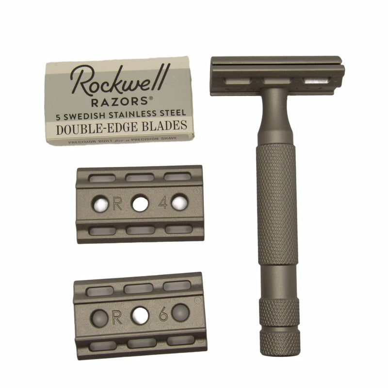 6S Adjustable Stainless Steel Safety Razor (Matte Gray) - by Rockwell Razors (Pre-Owned) Safety Razor Murphy & McNeil Pre-Owned Shaving 