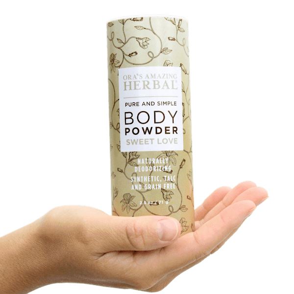 Talc Free Body Powder, Sweet Love Vanilla Body Powder Ora's Amazing Herbal 