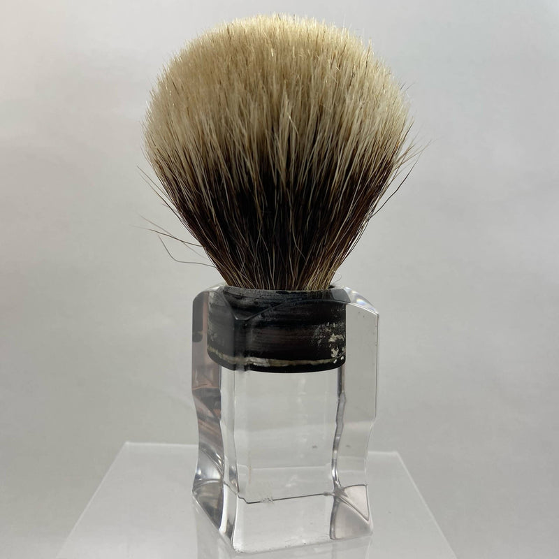 Restored Clear Lucite Shaving Brush with 20mm 2-Band Knot (Vintage Pre-Owned) Shaving Brush Murphy & McNeil Pre-Owned Shaving 