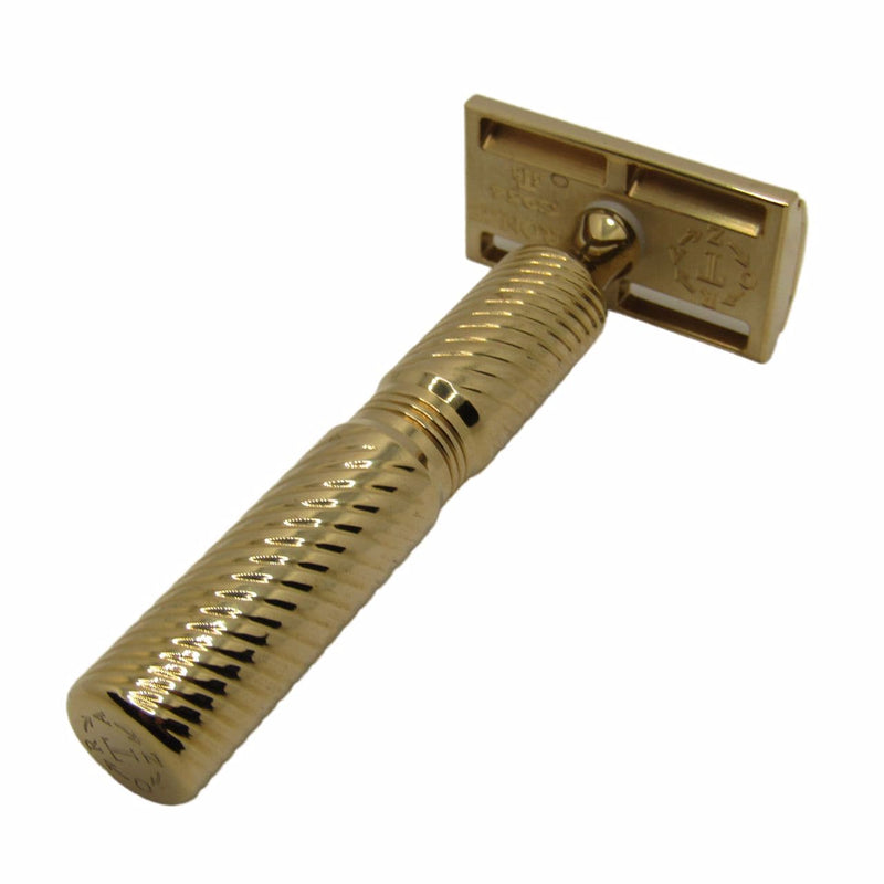 TRBR38 Bronze Safety Razor (0.38, Scalloped Cap) with Stand - by Timeless Razors (Pre-Owned) Safety Razor Murphy & McNeil Pre-Owned Shaving 