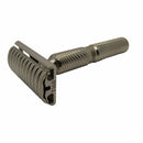 Polished Titanium Safety Razor (Ti68, Scalloped Cap) with Spiral Handle - by Timeless Razors (Pre-Owned) Safety Razor Murphy & McNeil Pre-Owned Shaving 