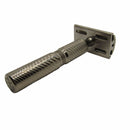 Polished Titanium Safety Razor (Ti68, Scalloped Cap) with Spiral Handle - by Timeless Razors (Pre-Owned) Safety Razor Murphy & McNeil Pre-Owned Shaving 