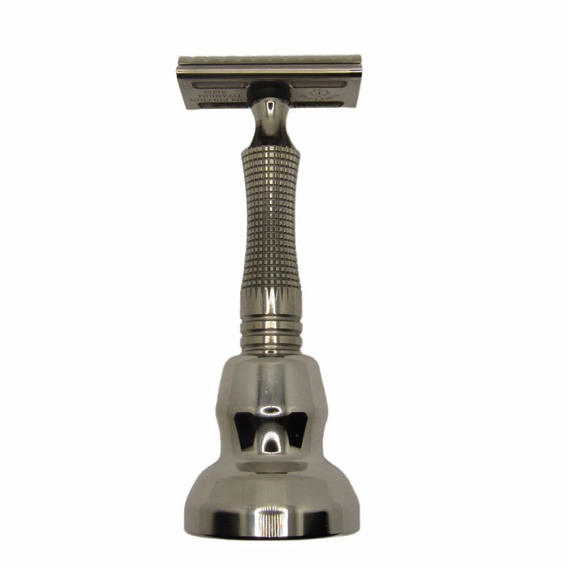 TiSlim Edition Titanium Safety Razor (0.5, Scalloped Cap) with Crown Handle - by Timeless Razors (Pre-Owned) Safety Razor Murphy & McNeil Pre-Owned Shaving 