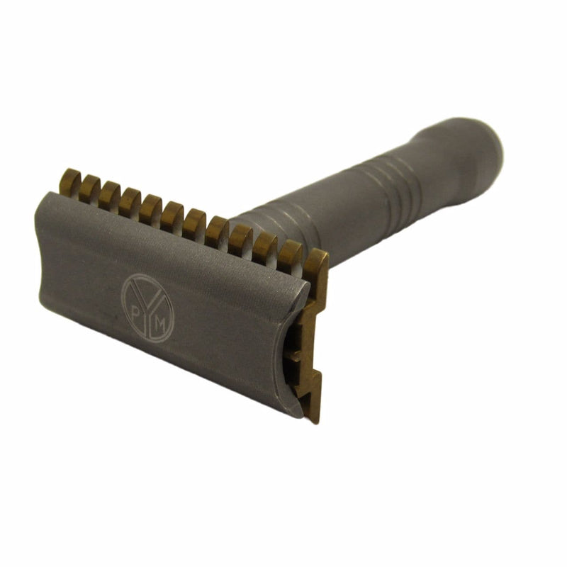 Model 921Stainless Steel Safety Razor (Stonewashed with Hybrid Baseplate) - by Yates Precision (Pre-Owned) Safety Razor Murphy & McNeil Pre-Owned Shaving 